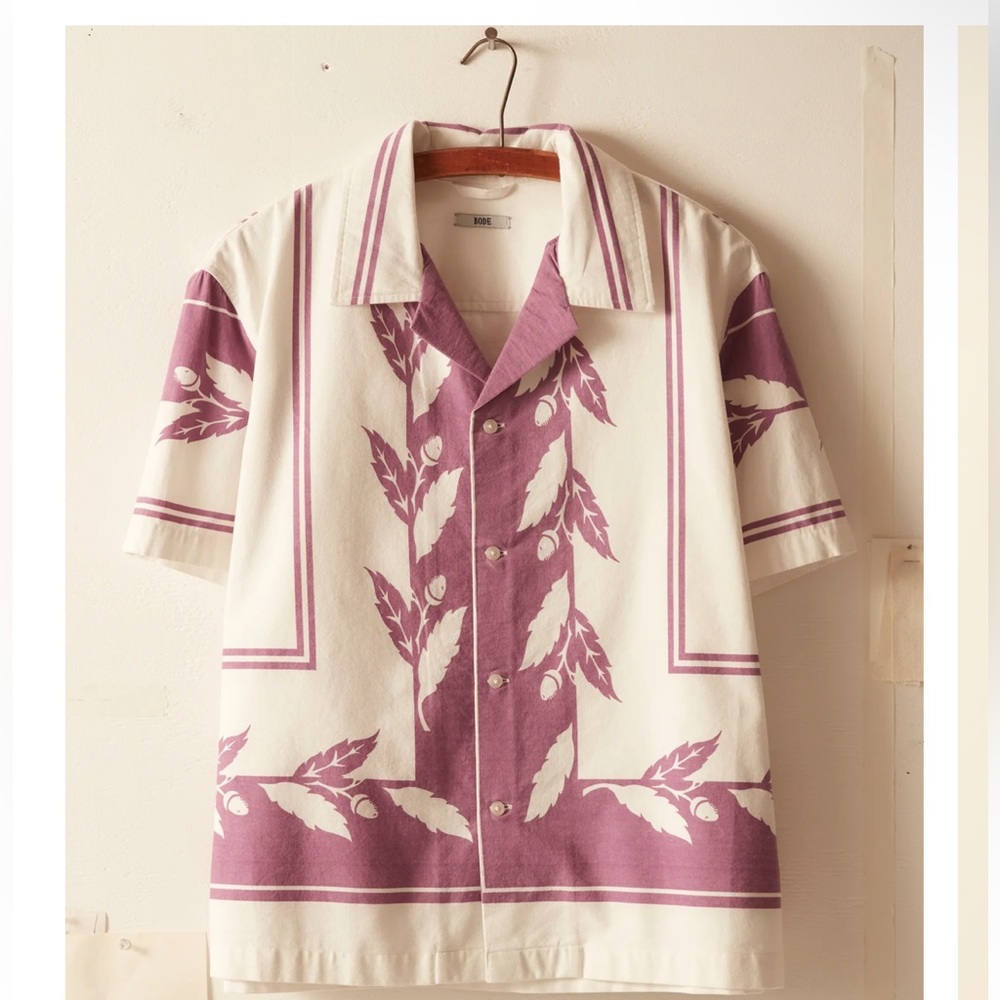 Bode Inverse Acorn Short Sleeve Shirt